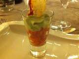 Verrine saumon, avocat et parmesan