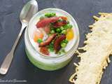 Œufs cocotte petits pois lardons