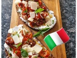 Bruschetta tomates confites et ricotta