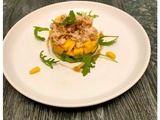 Timbale de crabe, avocat et mangue