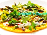 Asperges Vertes en Omelette, aux Herbes du jardin