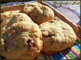 Cookies chocolat blanc, cranberries et amandes