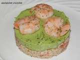 Boulghour, avocat & crevettes