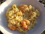 Riz aux crevettes et aux poireaux au Cookeo