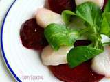 Carpaccio de saint jacques et betteraves