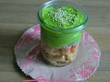 Verrines crabe avocat au lait de coco