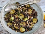 Salade de lentilles, quinoa et choux de bruxelles #vegan