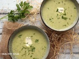 Soupe froide de courgette à l'ail et au cream cheese