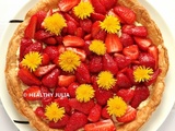 Tarte pâtissière aux fraises #vegan