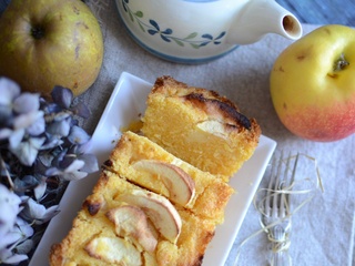 Cake à la polenta et pommes #sans oeuf #sans gluten