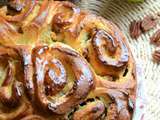 Chinois - brioche roulée crème pâtissière sucre complet et noix de Pécan