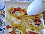 Conchiglioni farcis - ricotta tomates confites basilic