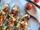 Courgettes farcies féta, tomates cerises et menthe #végétarien