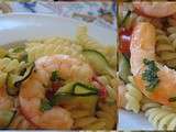 Girondole con zucchini e scampi