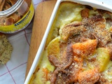 Gratin de pommes de terre, potiron et anchois