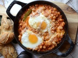 Haricots blancs, sauce tomate et oeufs #végétarien