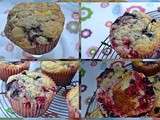 Muffins aux fruits rouges et aux pépites de chocolat blanc