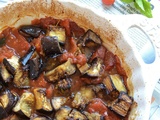 Pâtes, tomates aubergine confites au four #végétarien