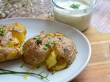 Pommes de terre tapées et sauce au fromage blanc #végérarien