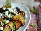 Salade d'aubergine rôtie au four, féta et basilic #végétarien