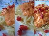 Spaghettini sauce poivron fromage