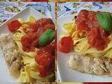 Tagliatelle et maquereaux frais