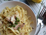 Tagliatelle truite fumée ciboulette et citron