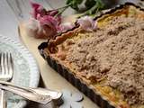 Tarte à la rhubarbe et crumble à la purée d'amande