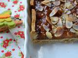 Tarte aux mirabelles, eau de fleur d'oranger et amandes