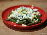 Salade de haricots verts aux œufs durs, crème de ciboulette