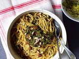 Spaghettis au pesto de menthe fraîche