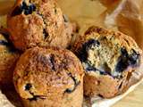 Muffins aux myrtilles et au pralin