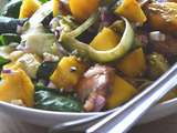 Salade de scampis, avocat et mangue