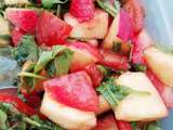 Salade fraises-pommes-roquette