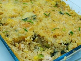 Gratin de riz poulet courgettes et gruyère