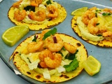 Tacos ananas crevettes