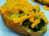 Twice baked potatoes brocoli cheddar