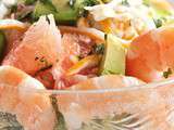 Salade Avocats, Crevettes, Pamplemousse