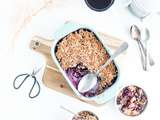 Crumble healthy aux flocons d'avoine pomme banane et fruit rouges