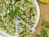 Pizza aux courgettes, bleu et basilic