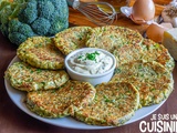 Galettes de brocoli au fromage et sauce moutarde