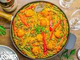 Paella aux boulettes et légumes. Pour se régaler