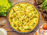 Quiche au chou romanesco et lardons