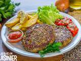 Steak de lentilles au riz complet et légumes