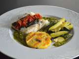 Cabillaud, courgettes et pesto de basilic