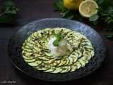 Carpaccio de courgettes, pistou de menthe et mozzarella d’Alsace