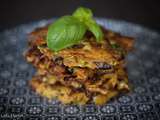 Galettes de pomme de terre, courgette et aubergine au basilic façon grumbeerekiechle