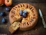 Gâteau de santé alsacien aux quetsches, aux pommes et à la cannelle