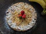 Gâteau facile streusel aux amandes, fraise et banane