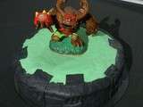 Gâteau d'anniversaire - Socle Skylanders en pâte d'amande